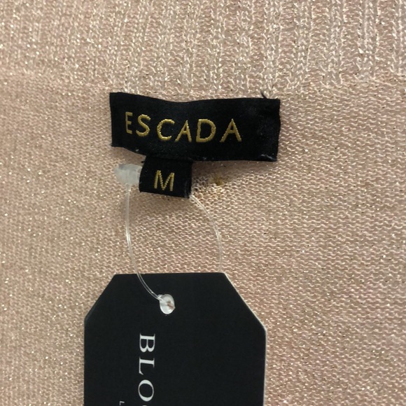 Escada Sumaira Desert Rose Shimmering Double-Layered Lurex-Knit Tunic - Picture 8 of 9